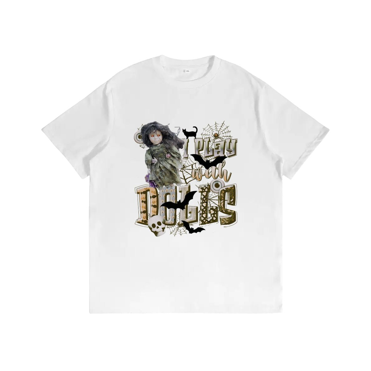 I Play with Dolls Scary Halloween Gildan 5000 Unisex Cotton T-shirt