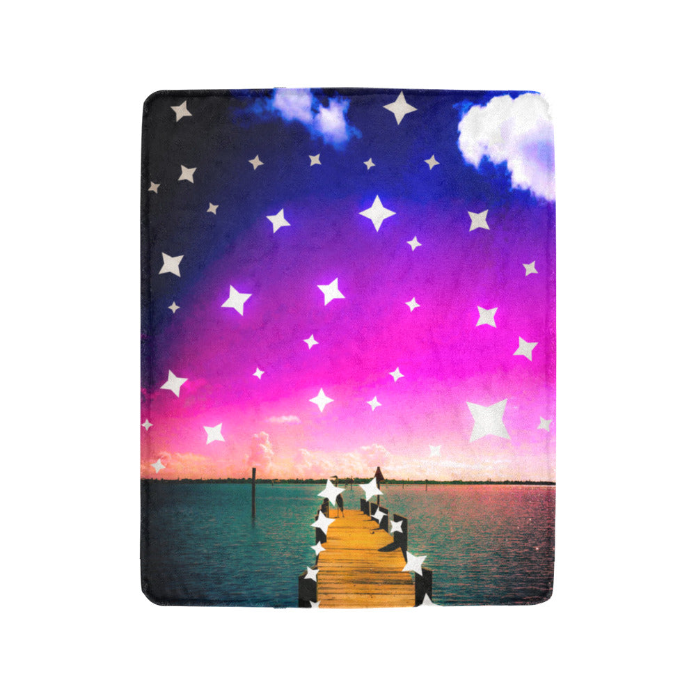 Ombre Purple Starry Night Ultra-Soft Micro Fleece Blanket 40