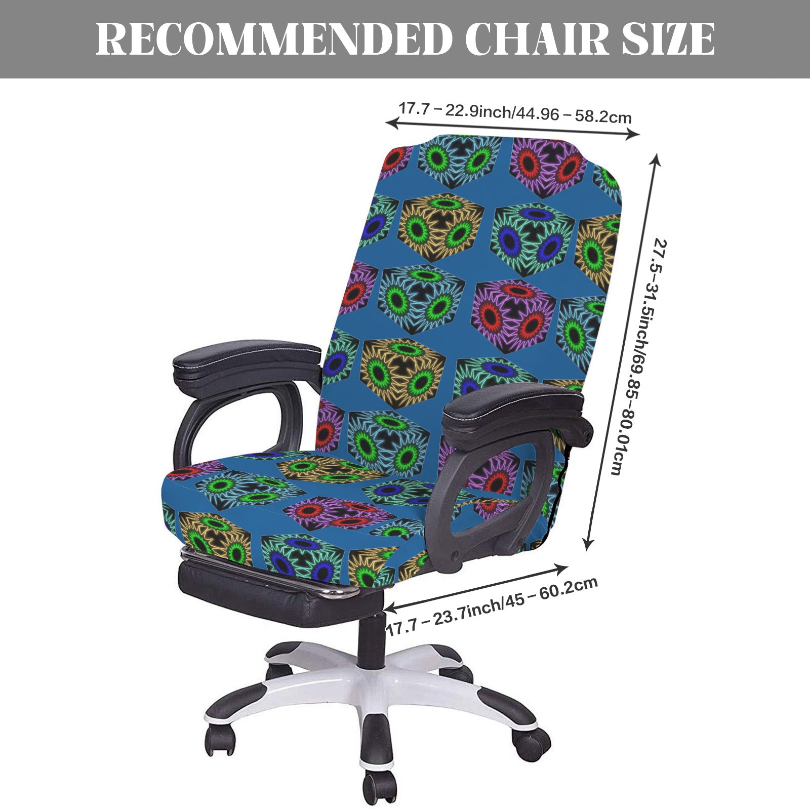 Colorful Cubes Office Chair Cover | Ships from USA