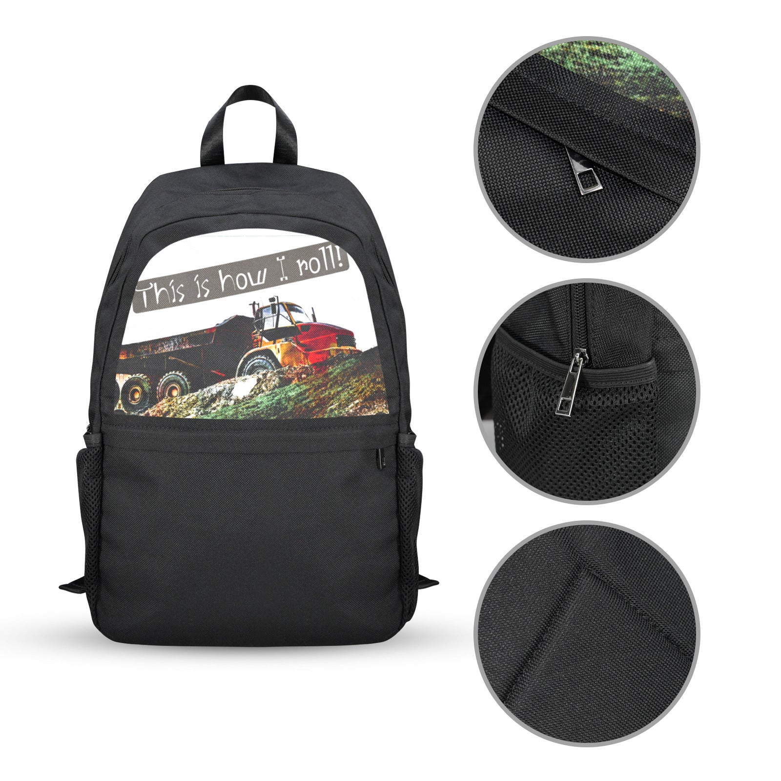 This is How I Roll Casual Backpack (Upper Part Printing) (Model 1753)