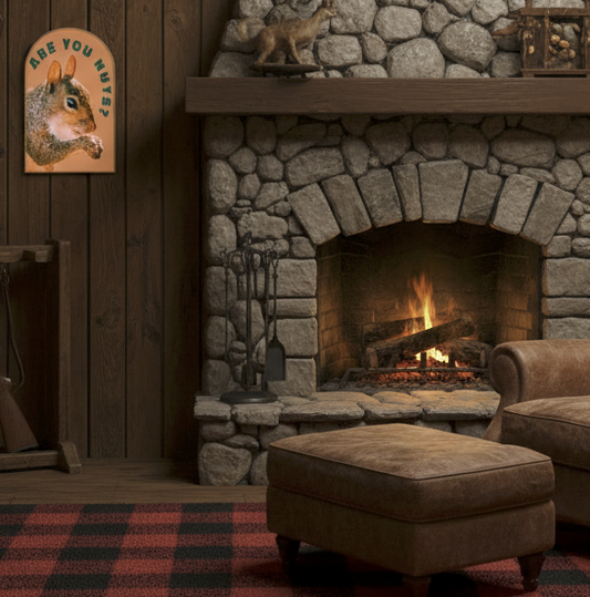 Are You Nuts? Funny Squirrel Arched Canvas Print Wall Art | Made in USA