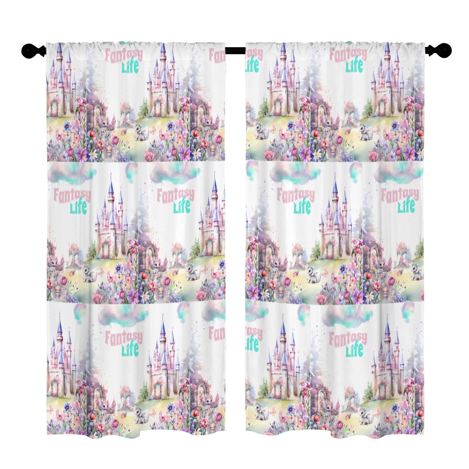 Fantasy Life Lavender Curtains - Available in 5 Sizes