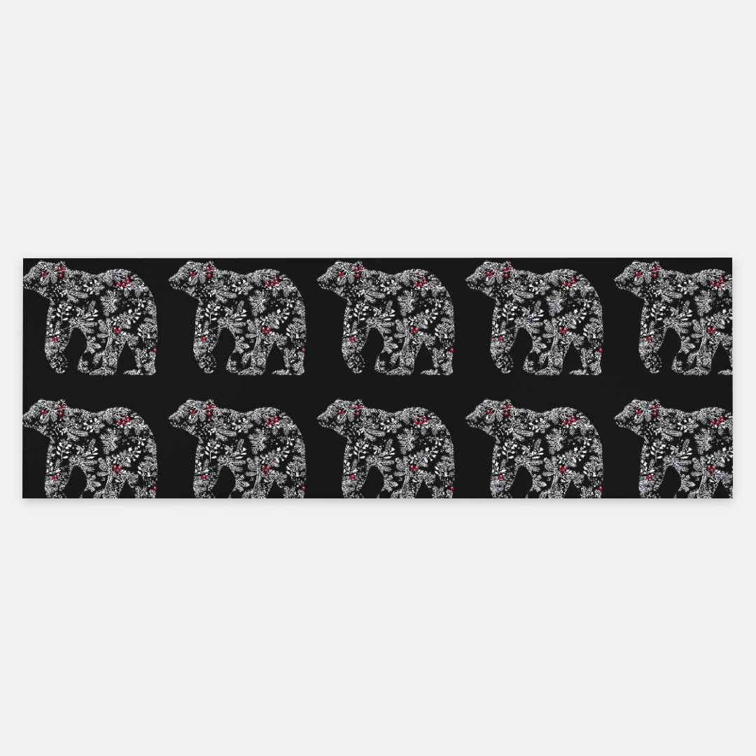 Black Chinoiserie Polar Bear Pashmina Scarf