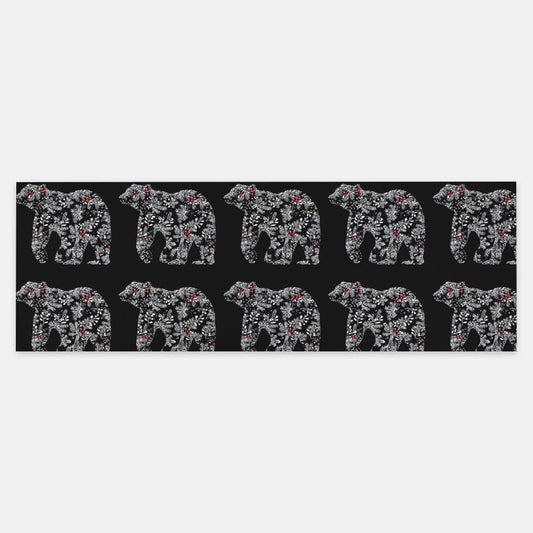 Black Chinoiserie Polar Bear Pashmina Scarf