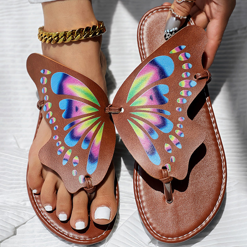 Butterfly Comfortable Summer Round Toe Flip Flops Casual Women's Footwear