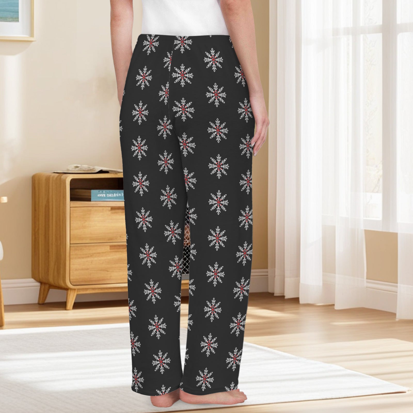 Snowflakes and Mistletoe Women's Flannel Pajama Pants (Made in USA)