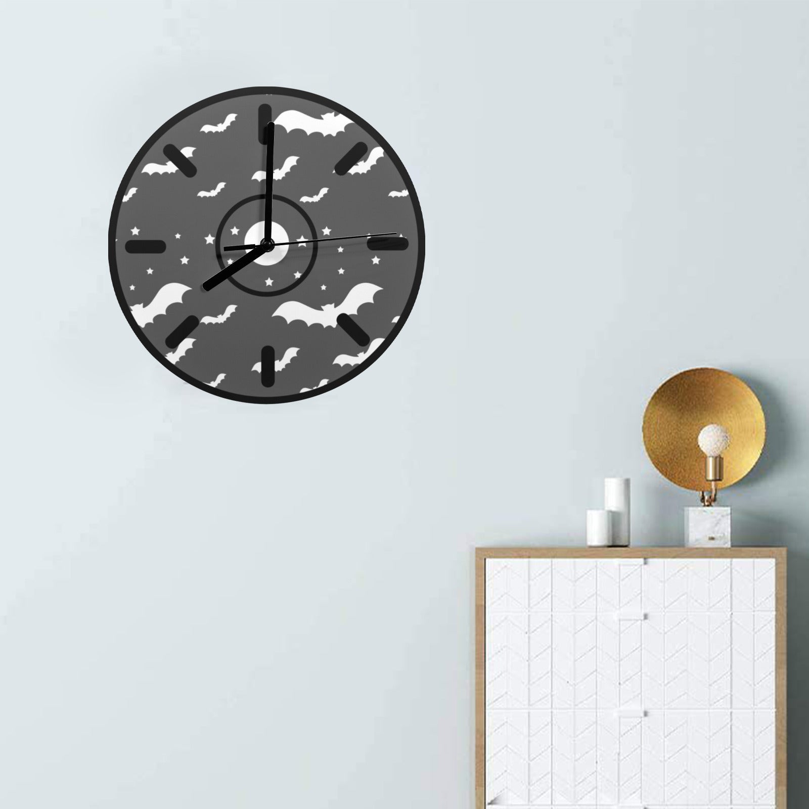 Bats and Moons Gothic Wall Clock (Made in USA)