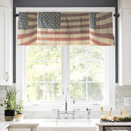 3d USA Flag Window Curtain Valance - 60"x18"