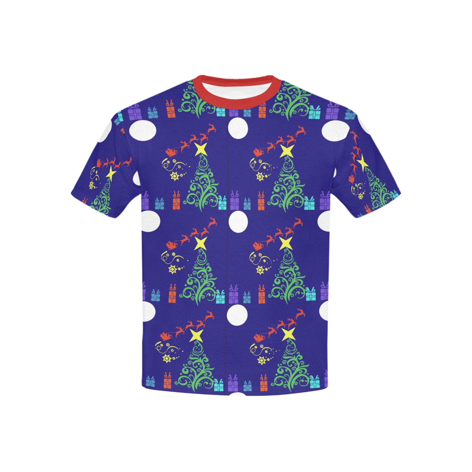 Child's Magical Santa Sleigh Printed T-shirt (Made in USA）