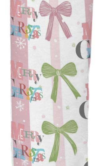 Pink Coquette Merry Christmas Women's Flannel Pajama Pants (Made in USA)