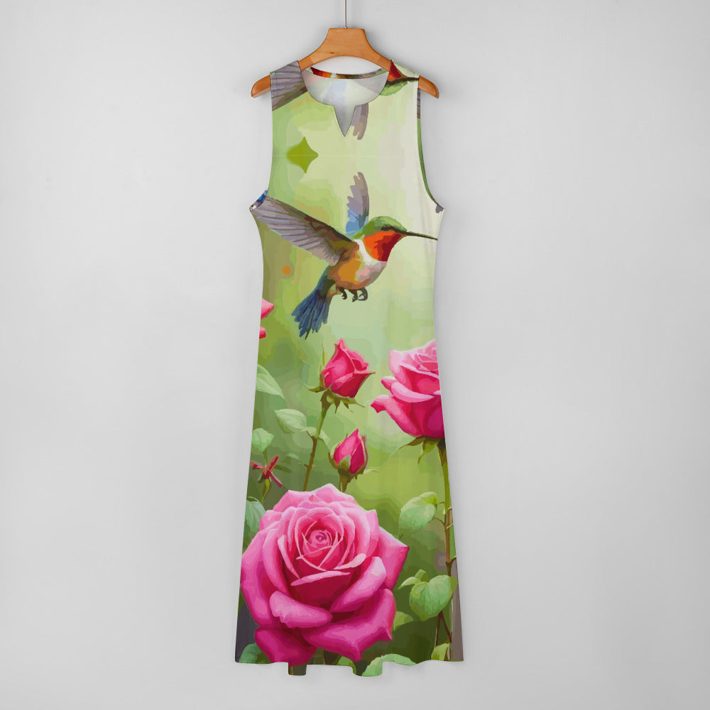 Women's Floral Designs Sleeveless Maxi Dress