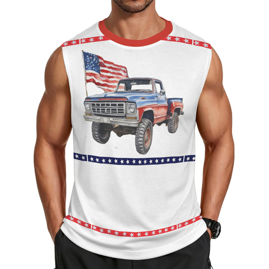 US Flag Pickup Truck