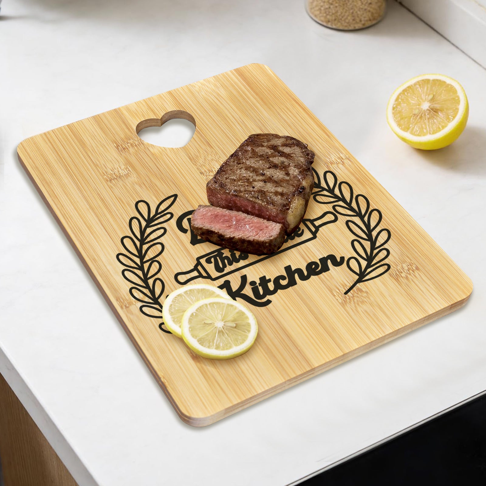 Bless This Little Kitchen Custom Rectangle Bamboo Cutting Board (One Side Printing) | Ships from USA
