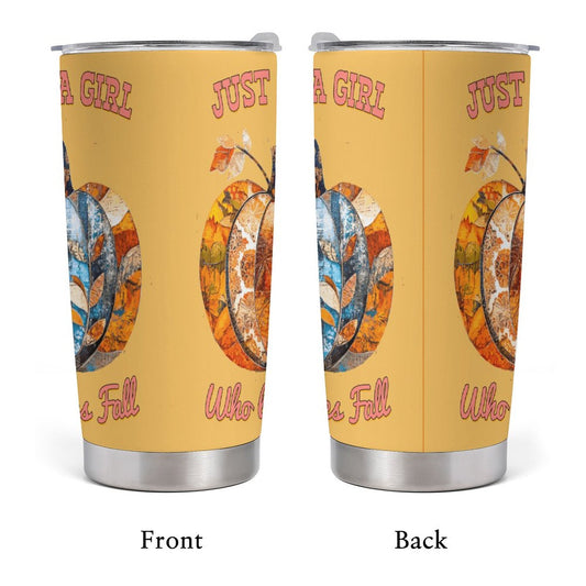 Just a Girl Who Loves Fall Pumpkins 20oz Insulated Stainless Steel Cup with Lid