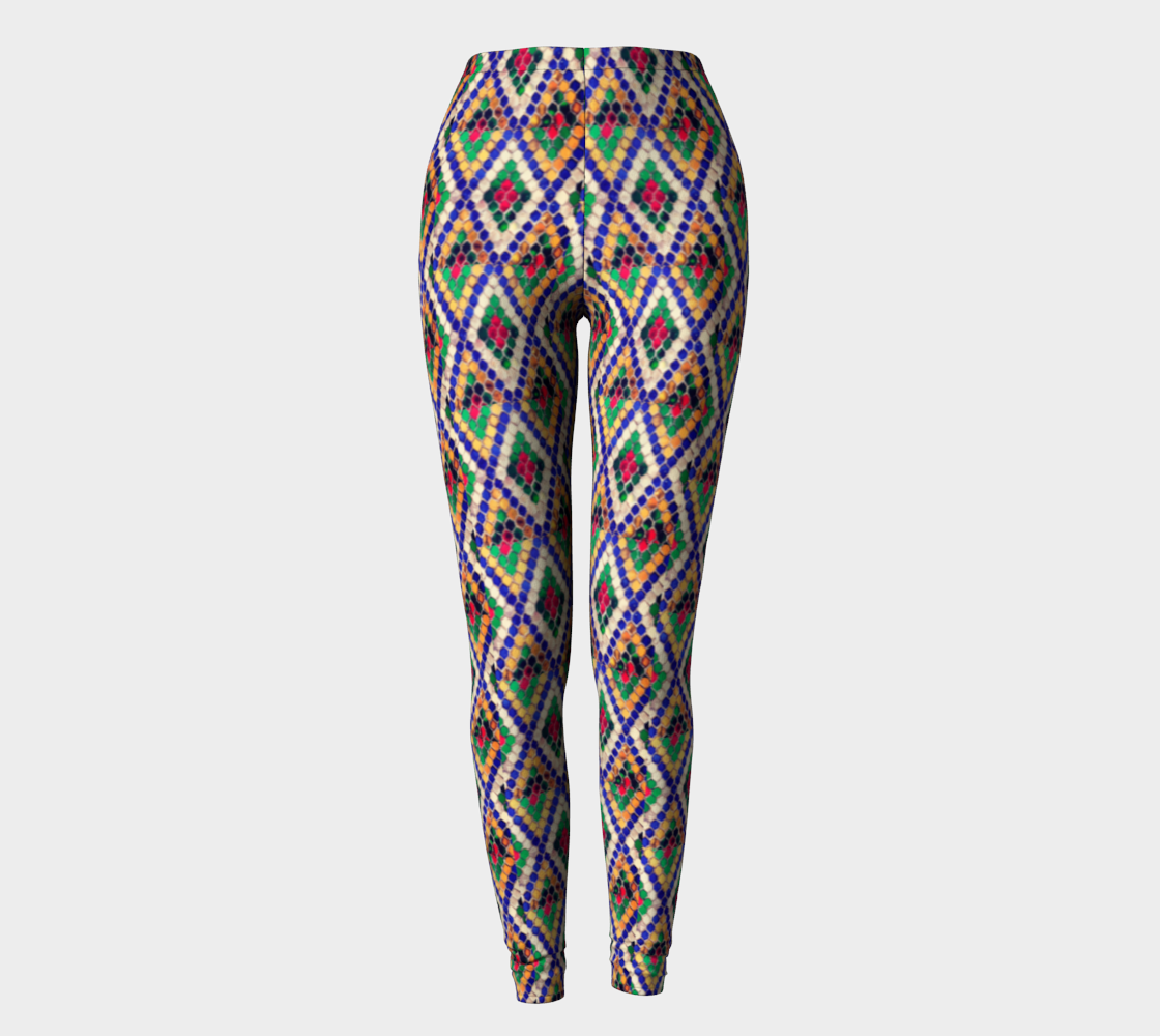 Colorful Diamond Pattern Printed Leggings
