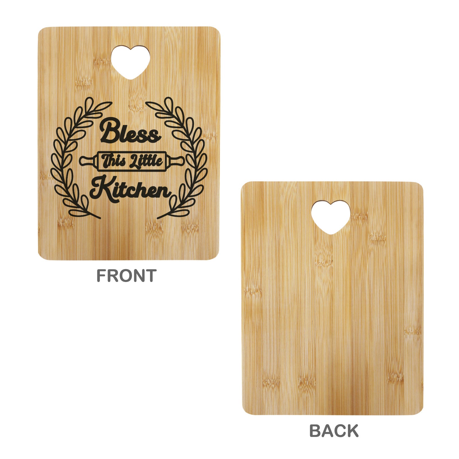 Bless This Little Kitchen Custom Rectangle Bamboo Cutting Board (One Side Printing) | Ships from USA