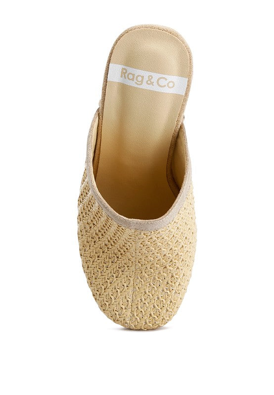 Women's Jeydena Raffia Platform Clogs