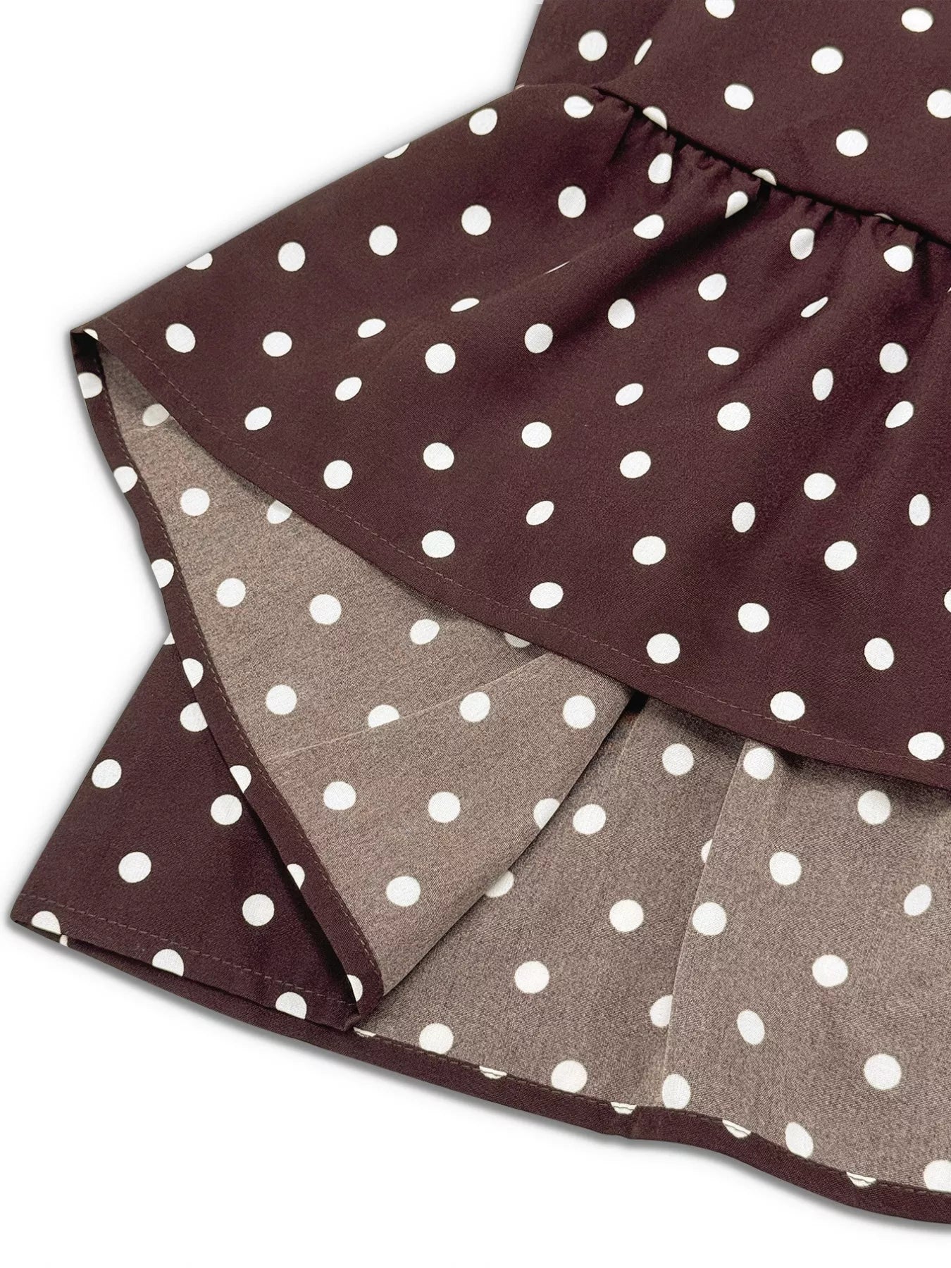 Plus Size Polka Dot Ruffle Hem Mini Dress