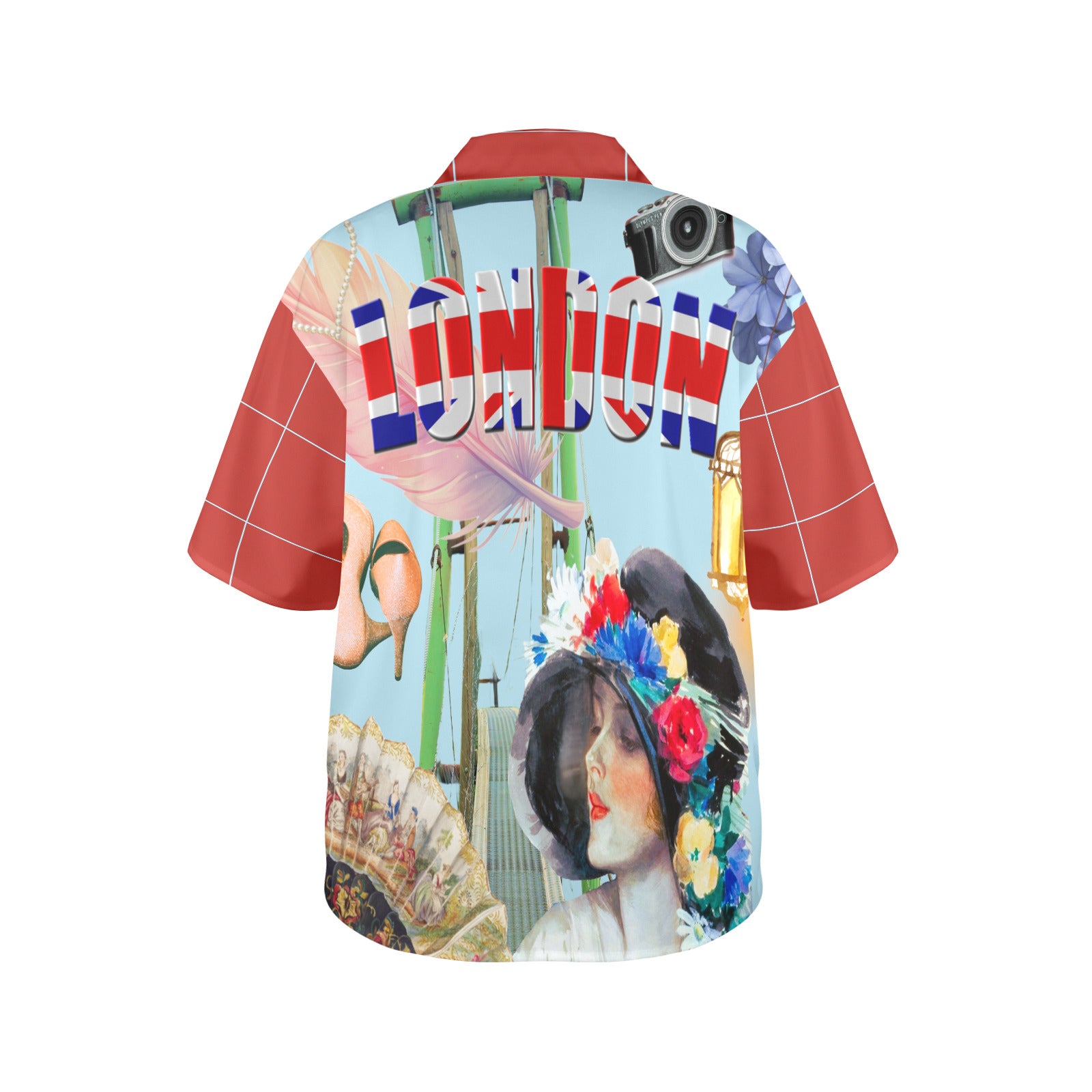 London Fashion Women's All Over Print Hawaiian Shirt (T58-2)