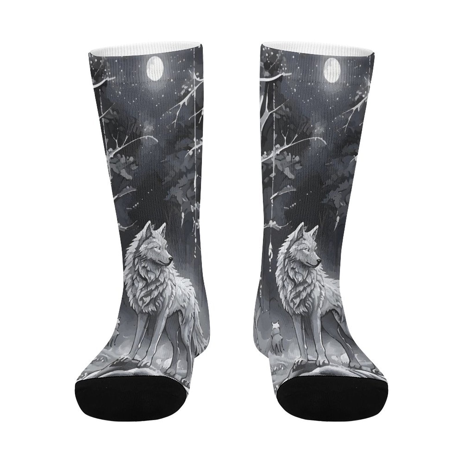Ethereal Wolf in the Moonlight Socks for Kids