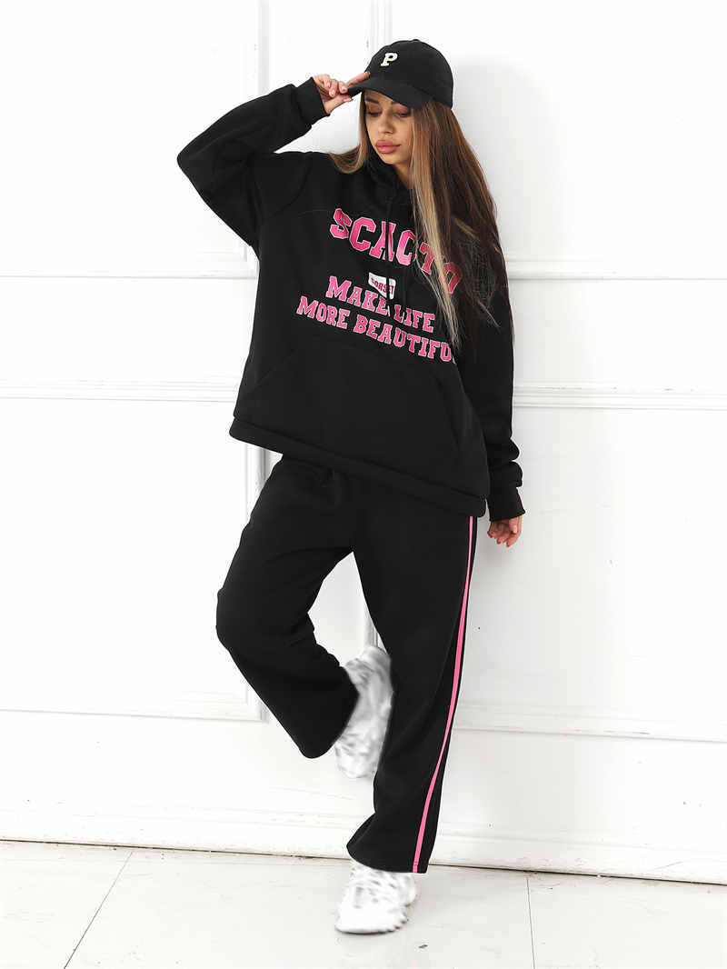 Women's Fashion Graphic Sweatshirt & Pants 2-piece Set