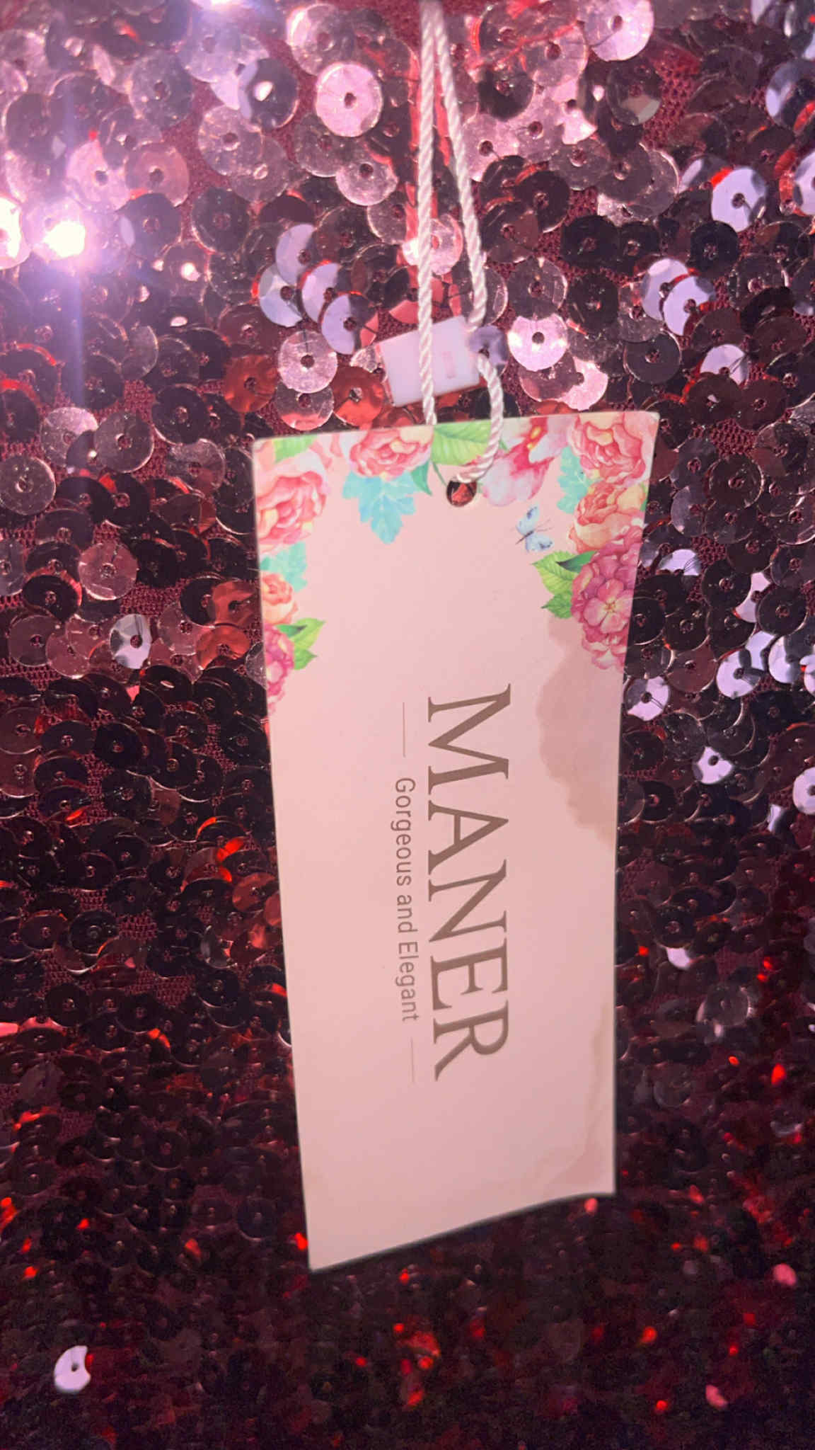 Maner Red Sparkly Dress - size XL