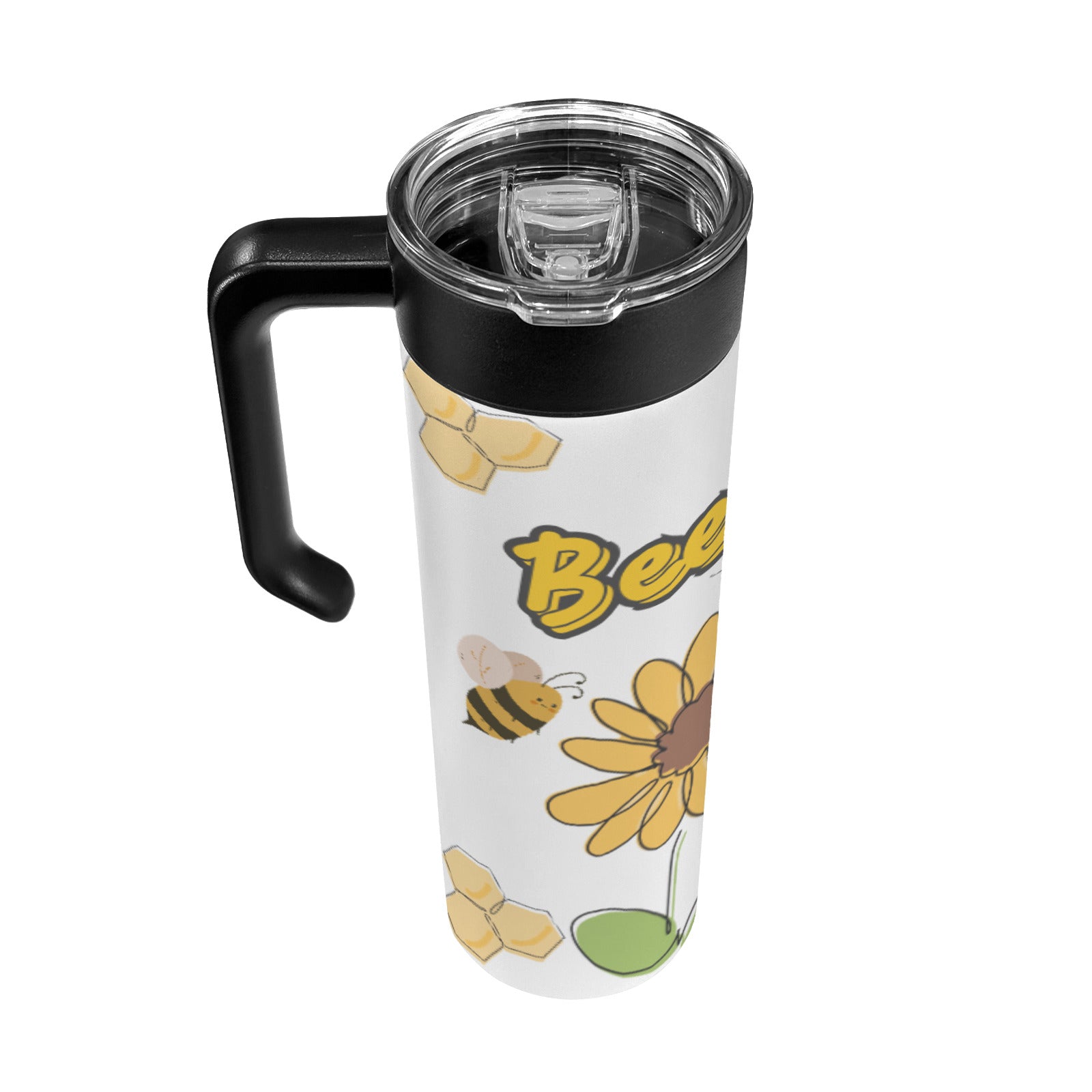 Bee Happy Honey Bees Insulated Water Bottle with Handle | Ships from USA