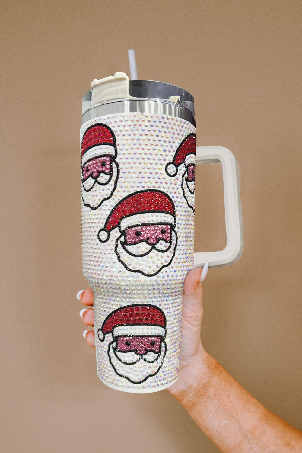 Christmas Santa Claus Diamond Stainless Steel 40 oz Tumbler