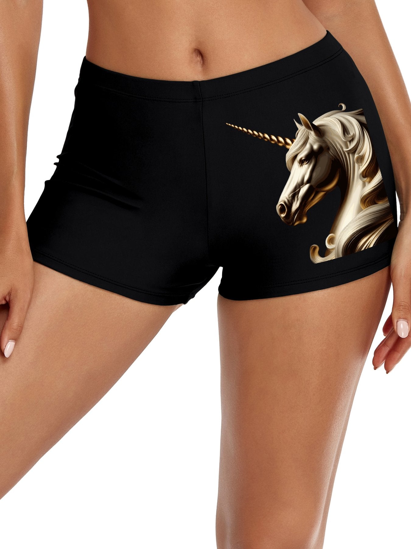 Golden Unicorn Boyshorts Boxer Briefs for Women (Front Printing)