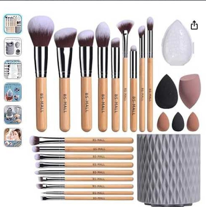 Premium Makeup Brush Set with 18 Pcs and Rotating Brush Holder