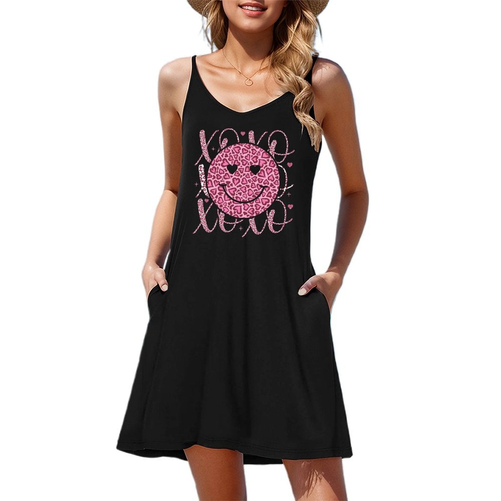 Happy Face XO's Women's Spaghetti Strap Night Dress (Made in USA)