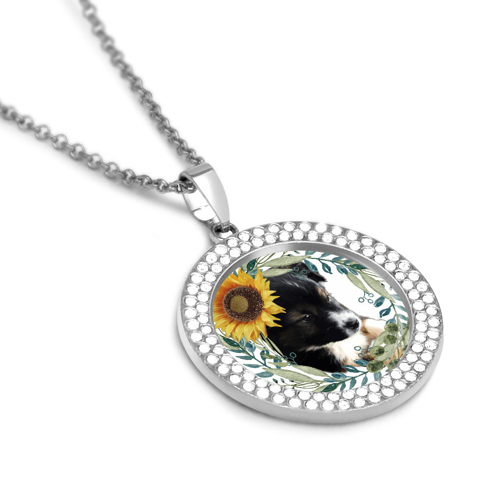 Printed Design Multicolored Diamond Pendant & Necklace