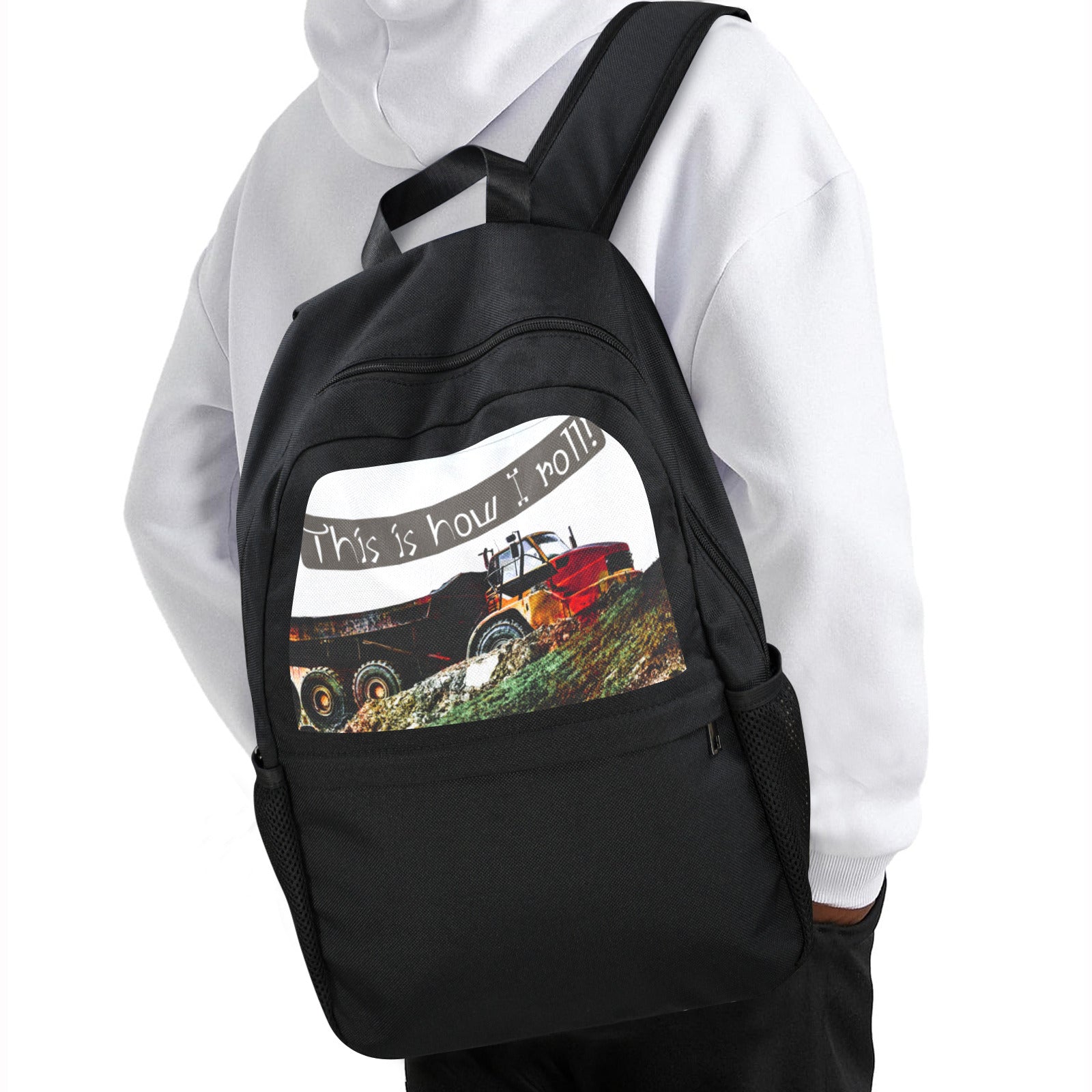 This is How I Roll Casual Backpack (Upper Part Printing) (Model 1753)