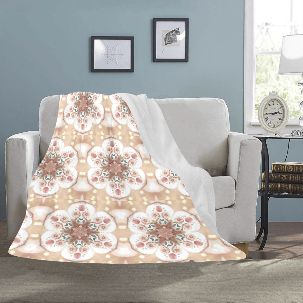 Floral Quilted Look Ultra-Soft Micro Fleece Blanket (Made in USA)