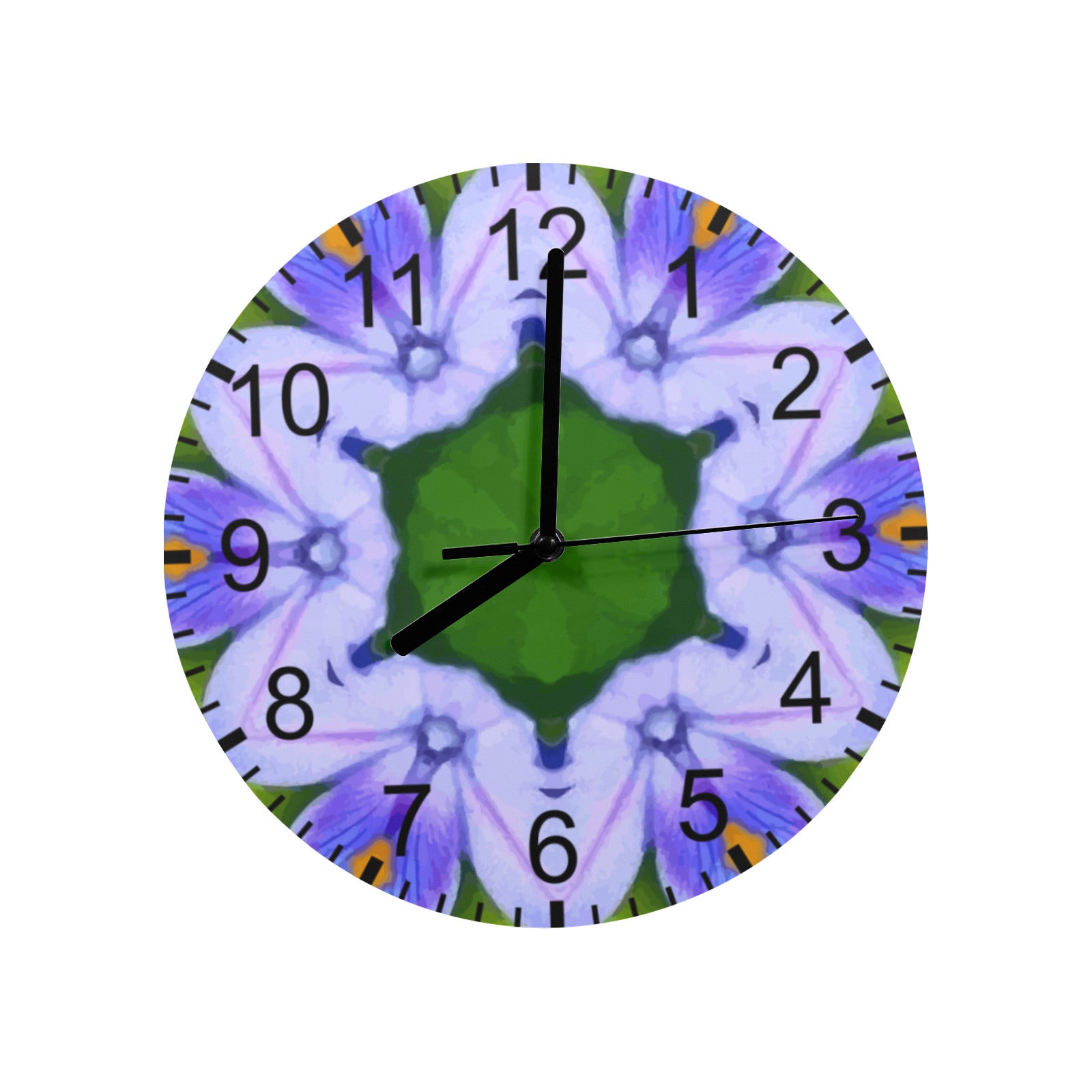 Purple Flower Ring Wall Clock (Made in USA)