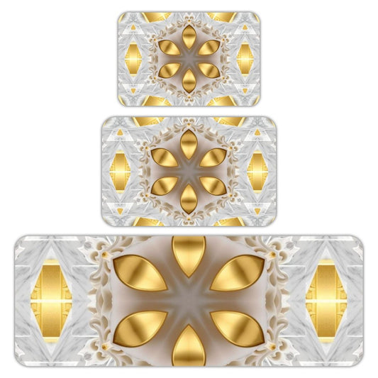 Golden Design Kitchen 3-Piece Floor Mat Set (One-sided Printing)
