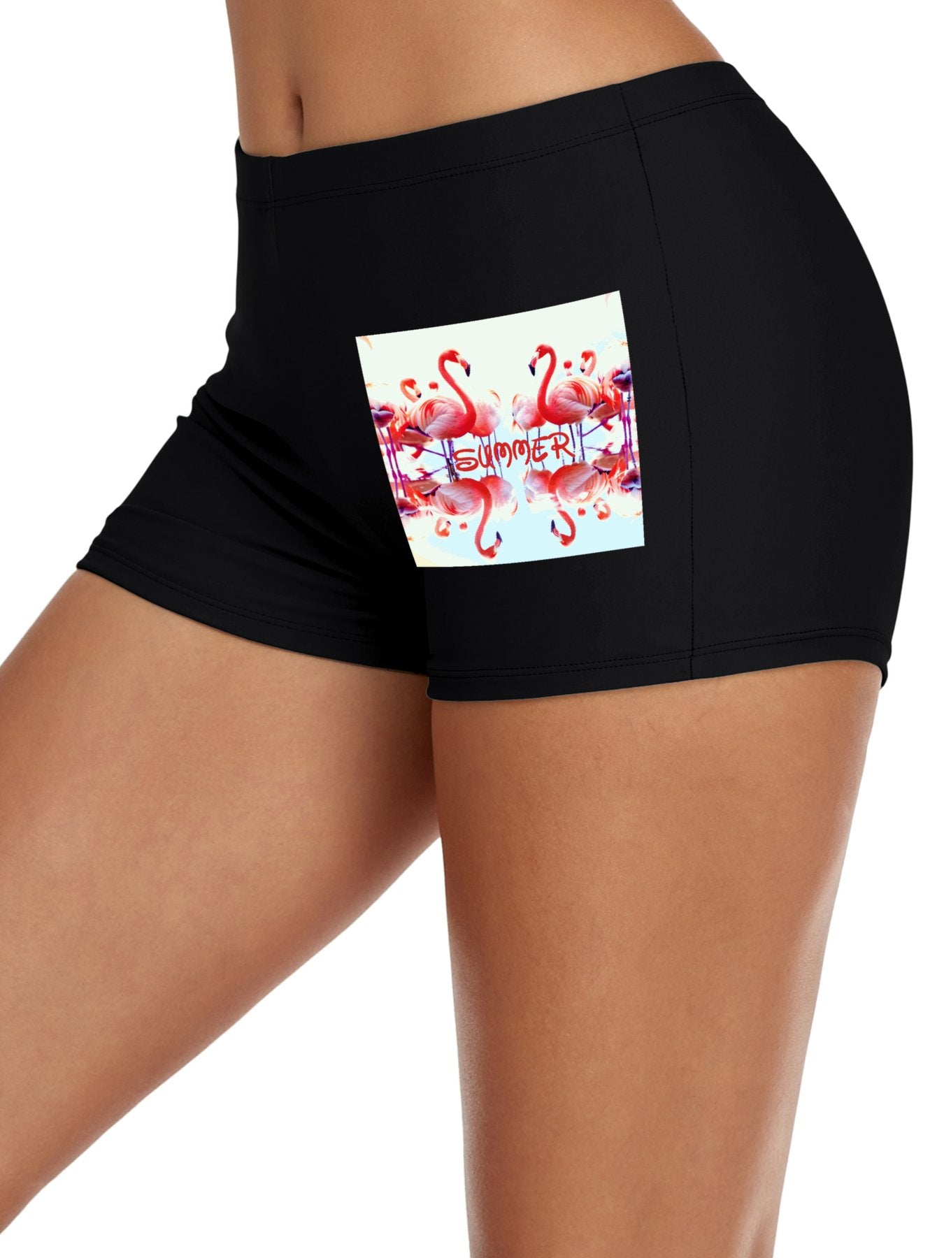 Pink Flamingos Summer Design Boxer Brief Boyshorts for Women