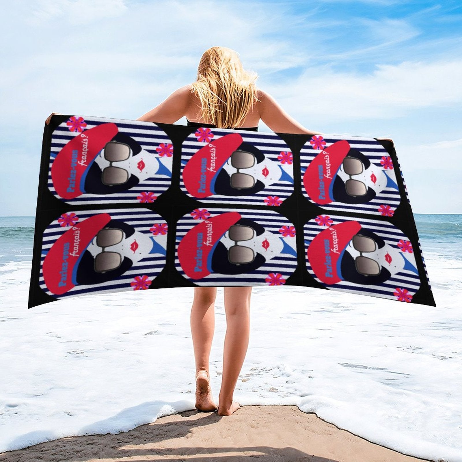 Parlez-vous Francais? French Girl Beach or Bath Towel - 61.4