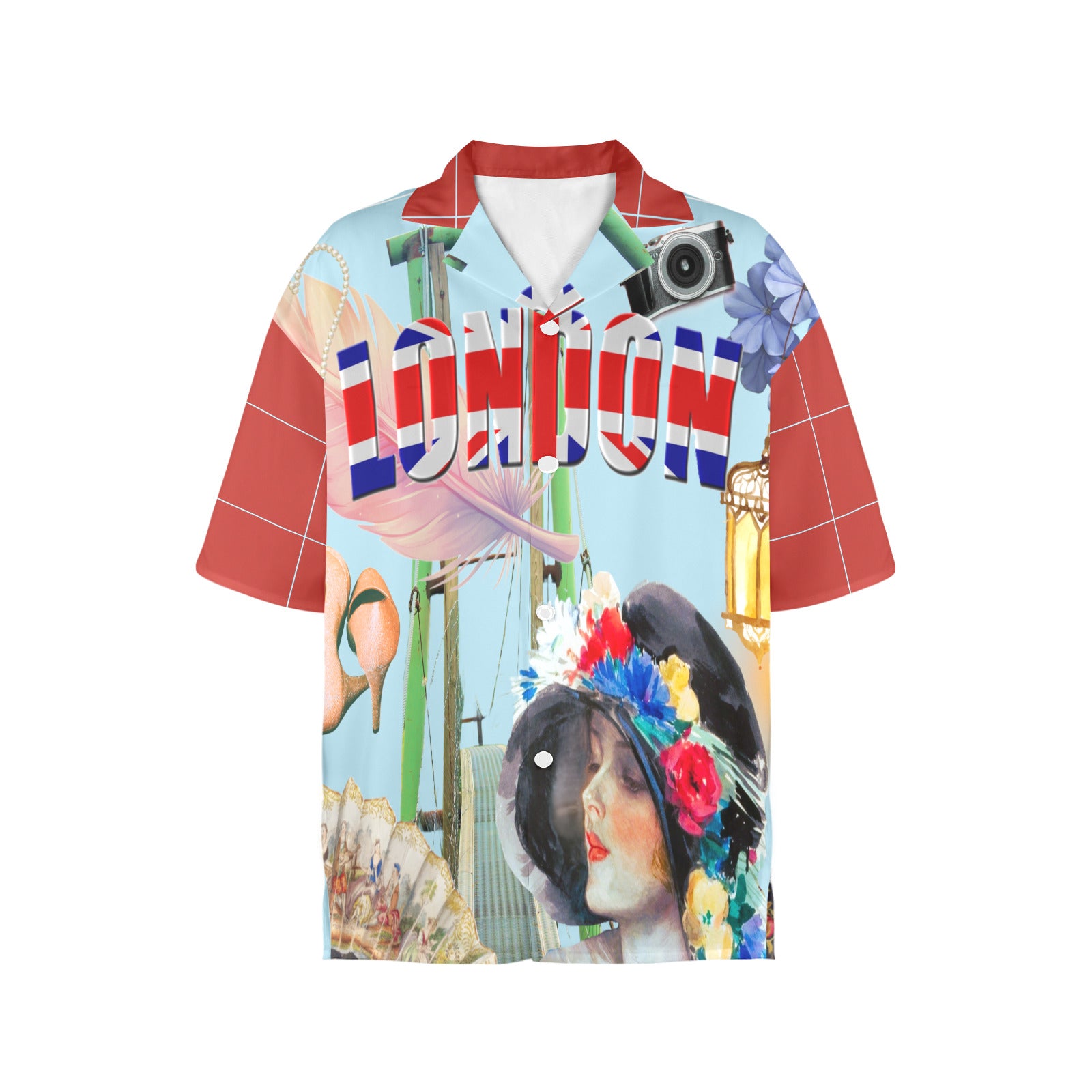 London Fashion Women's All Over Print Hawaiian Shirt (T58-2)