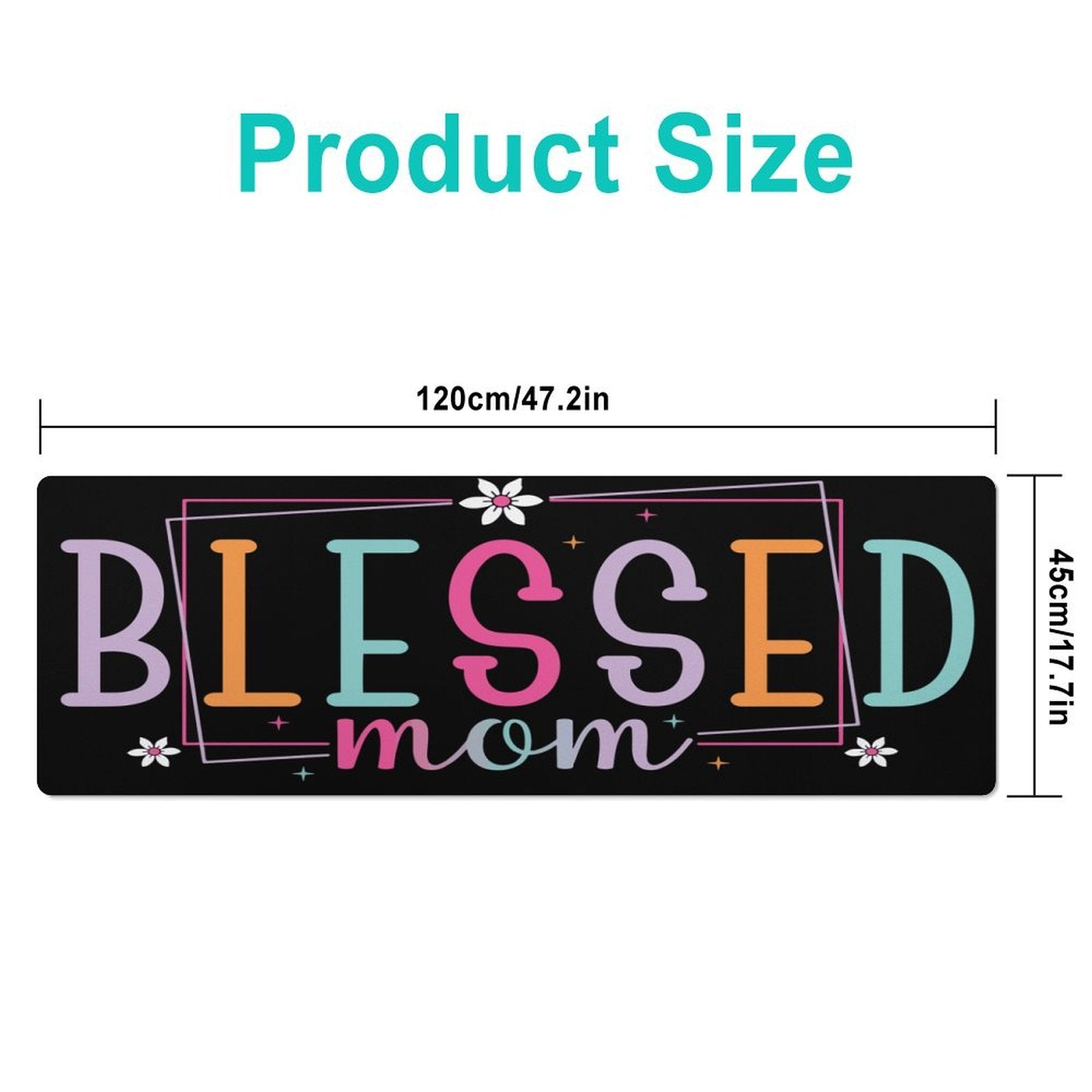Blessed Mom Black Custom Mousepad with Rounded Corners | 47.2