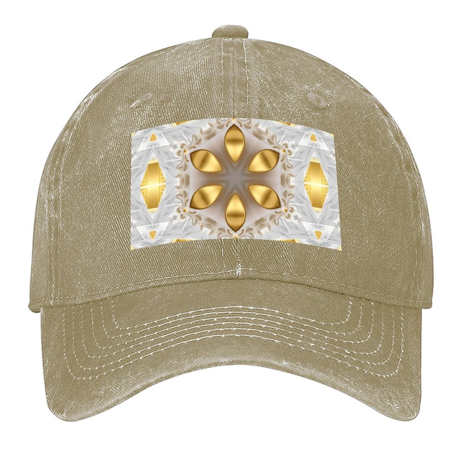 Golden Design Cotton Vintage Washed Denim Baseball Cap (Made in USA)