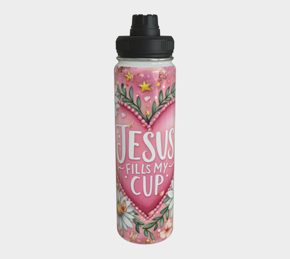 Jesus Fills My Cup Stainless Steel 24 oz Water Bottle