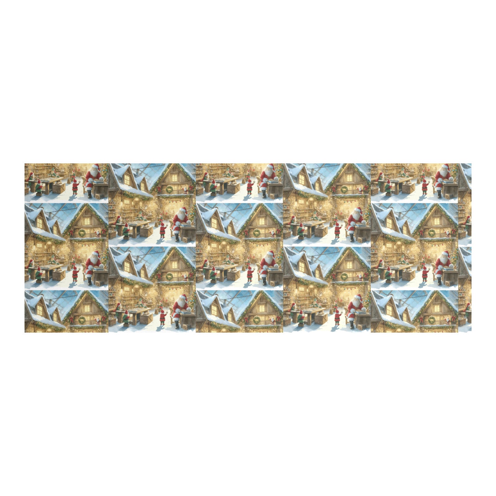 Santa's Workshop Coated Gift Wrapping Paper (Made in USA)