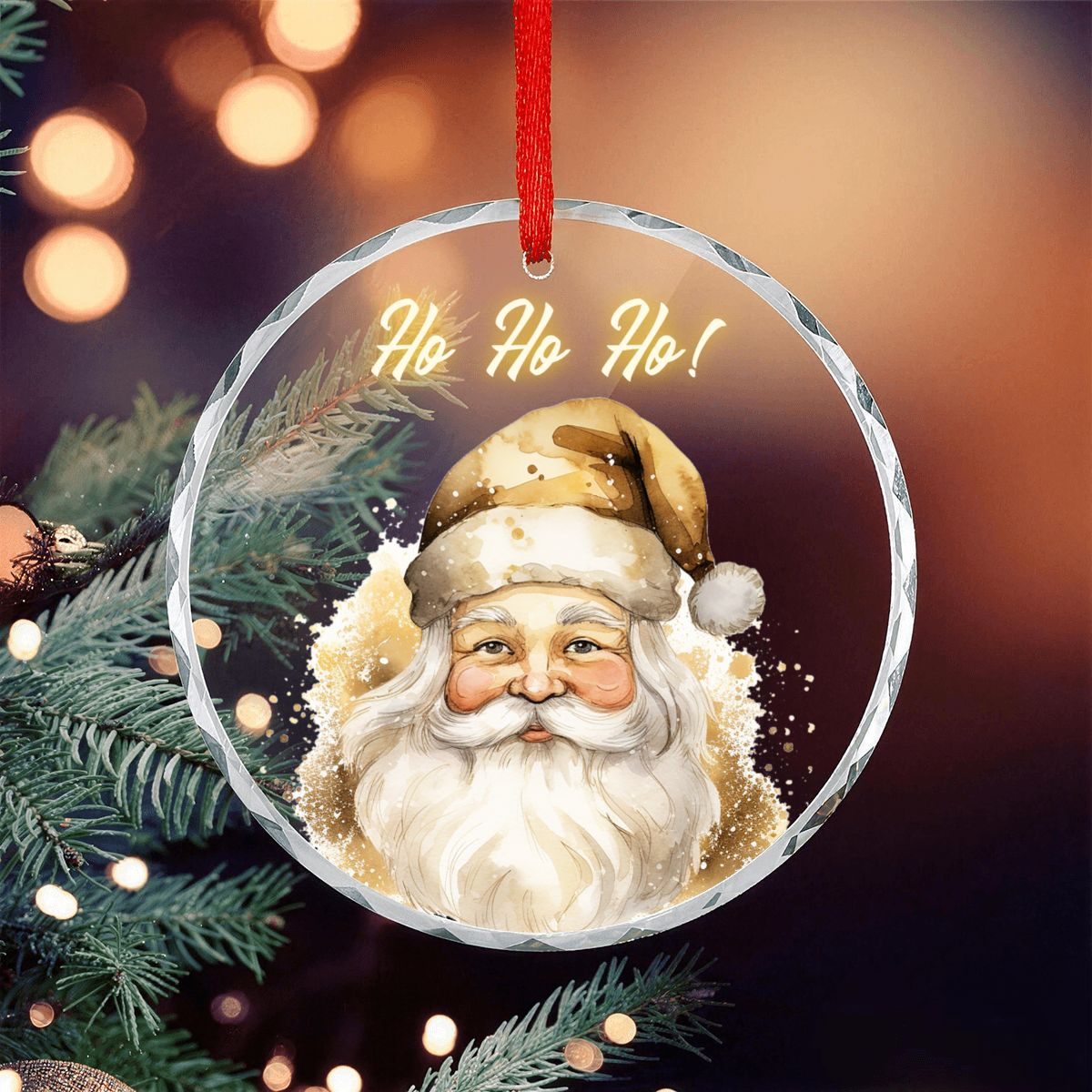 Round Glass Christmas Ornament (Made in USA) sianybdesignsElegantGoldChristmassantasoftandinvitingli949d655e0da04c28a8e3a43e435c7152