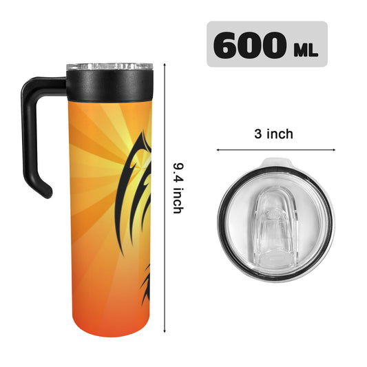 Red Fire Dragon 20oz Insulated Water Bottle with Screw On Handle