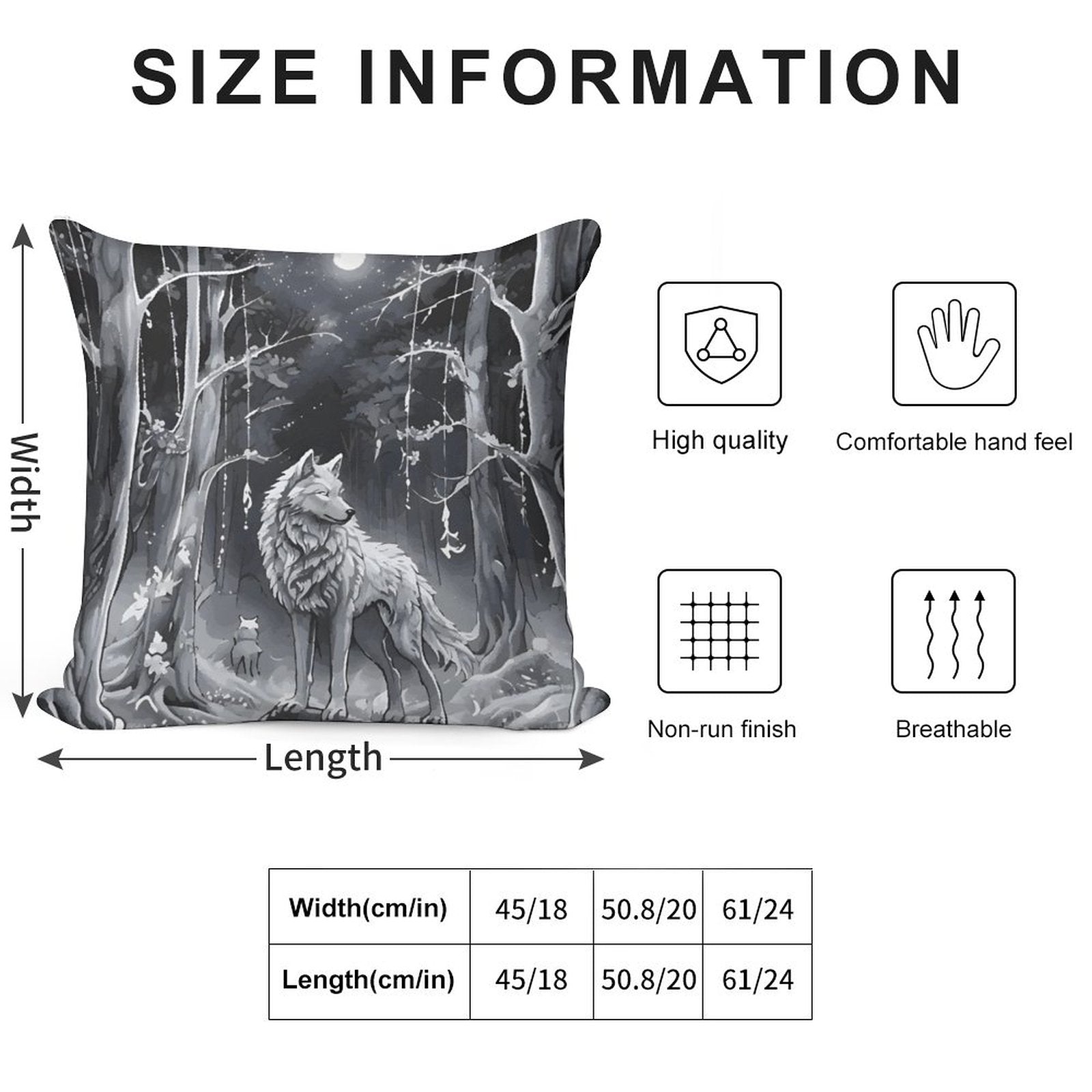 Ethereal Wolf in the Moonlight 2-Piece Ultra-Soft Pillowcase Set- 18