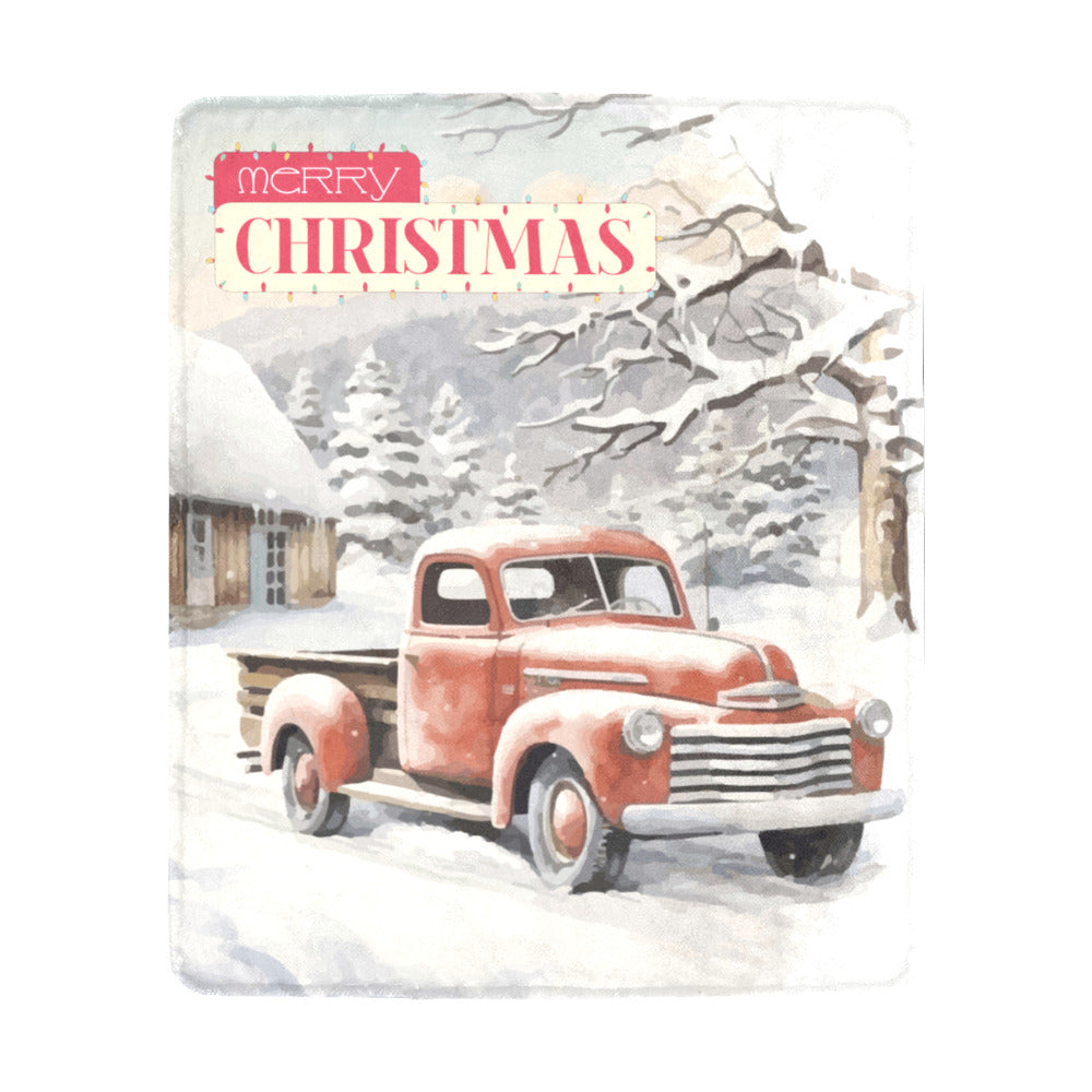 Vintage Truck Christmas Ultra-Soft Micro Fleece Blanket (Made in USA)