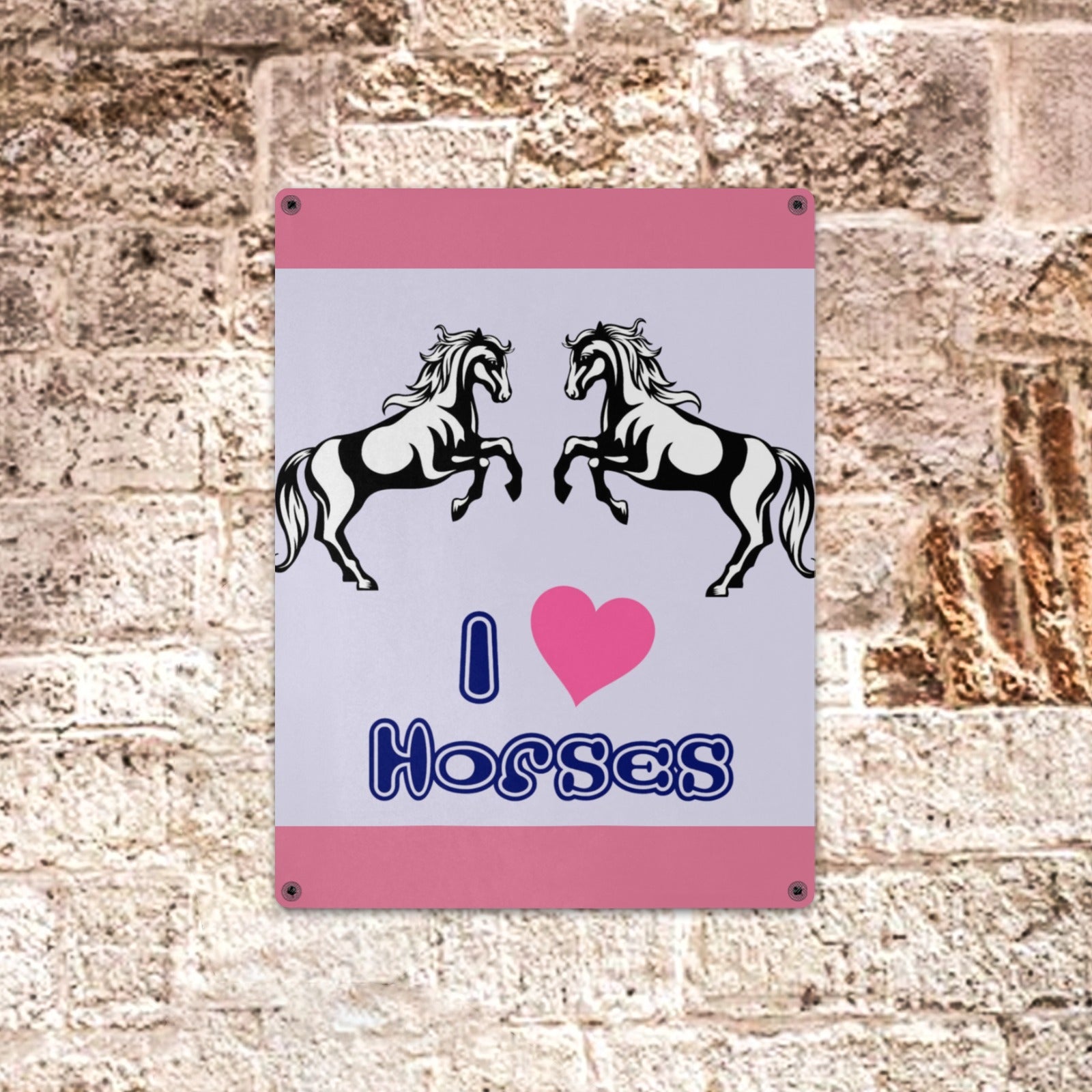 I heart Horses Metal Tin Sign 12