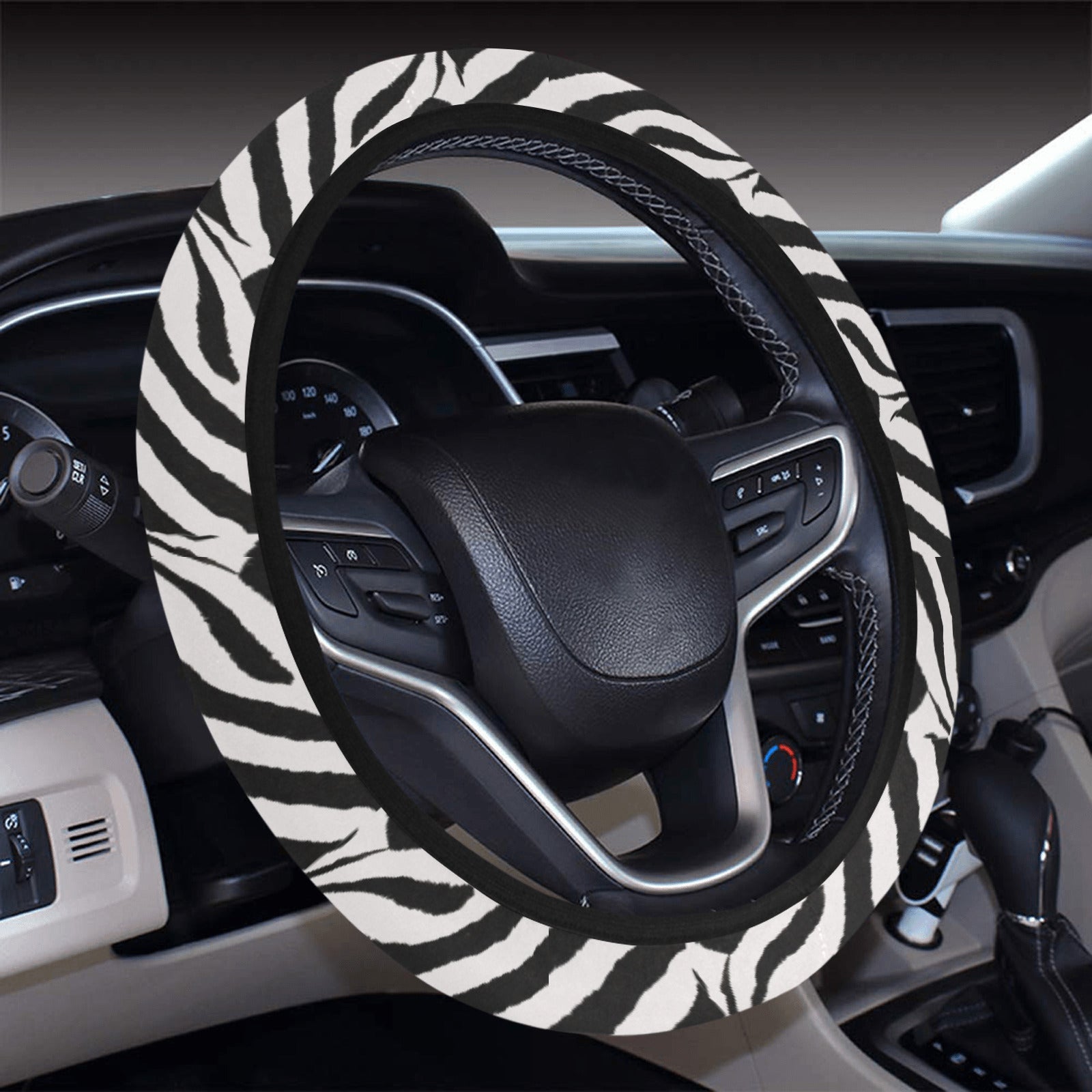 Zebra Stripes Steering Wheel Cover with Elastic Edge