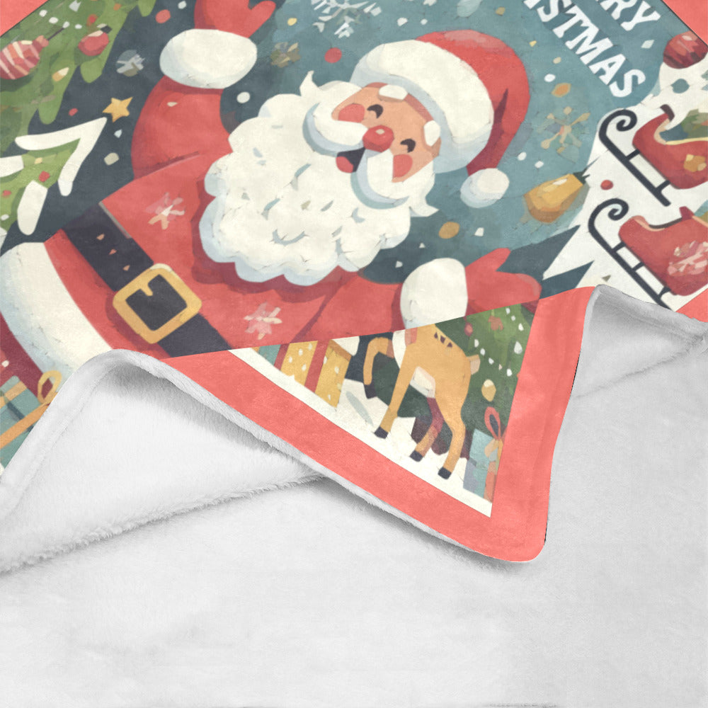 Merry Christmas Santa Claus Ultra-Soft Micro Fleece Blanket (Made in USA)